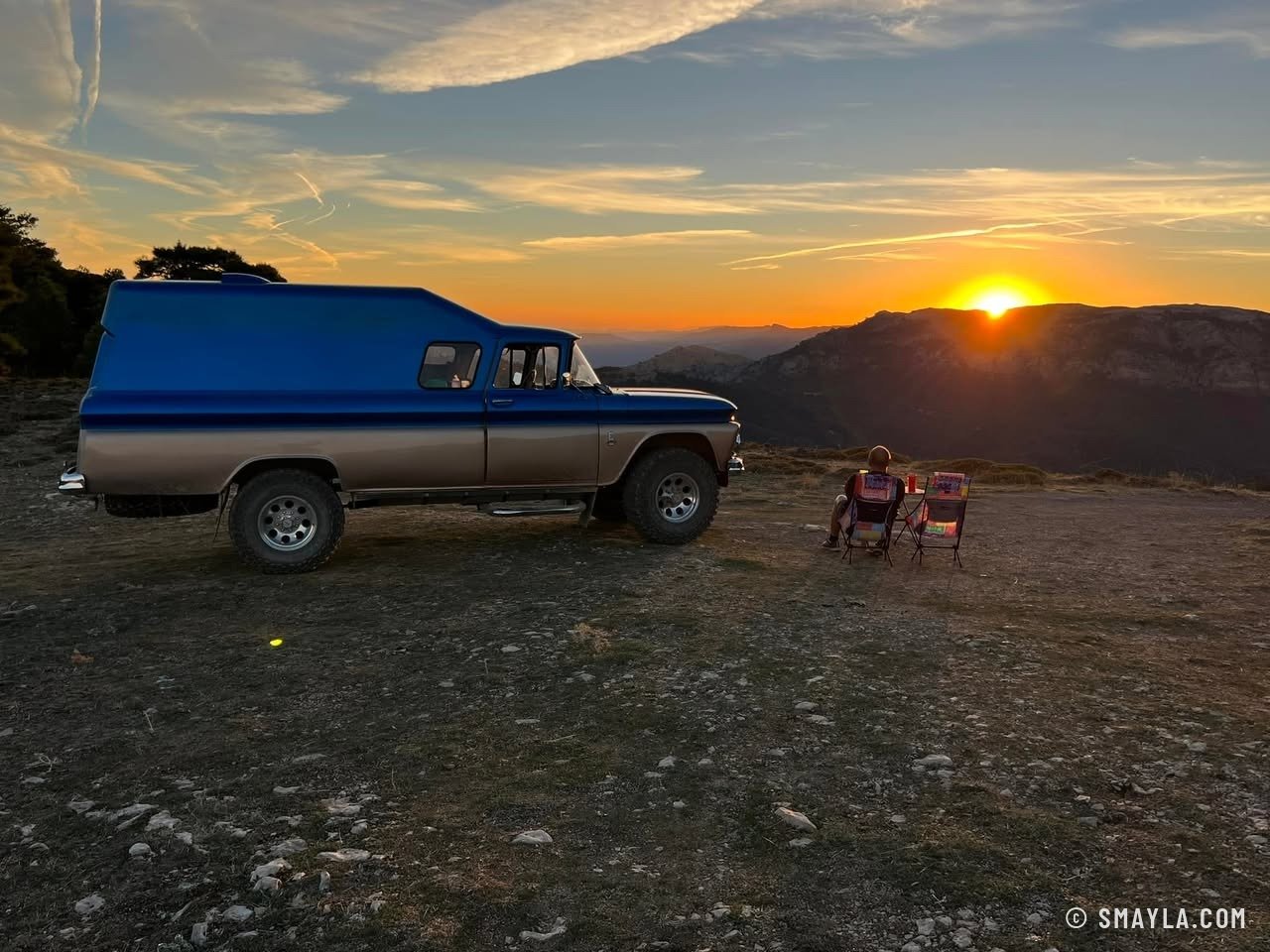 Bivouac au soleil couchant