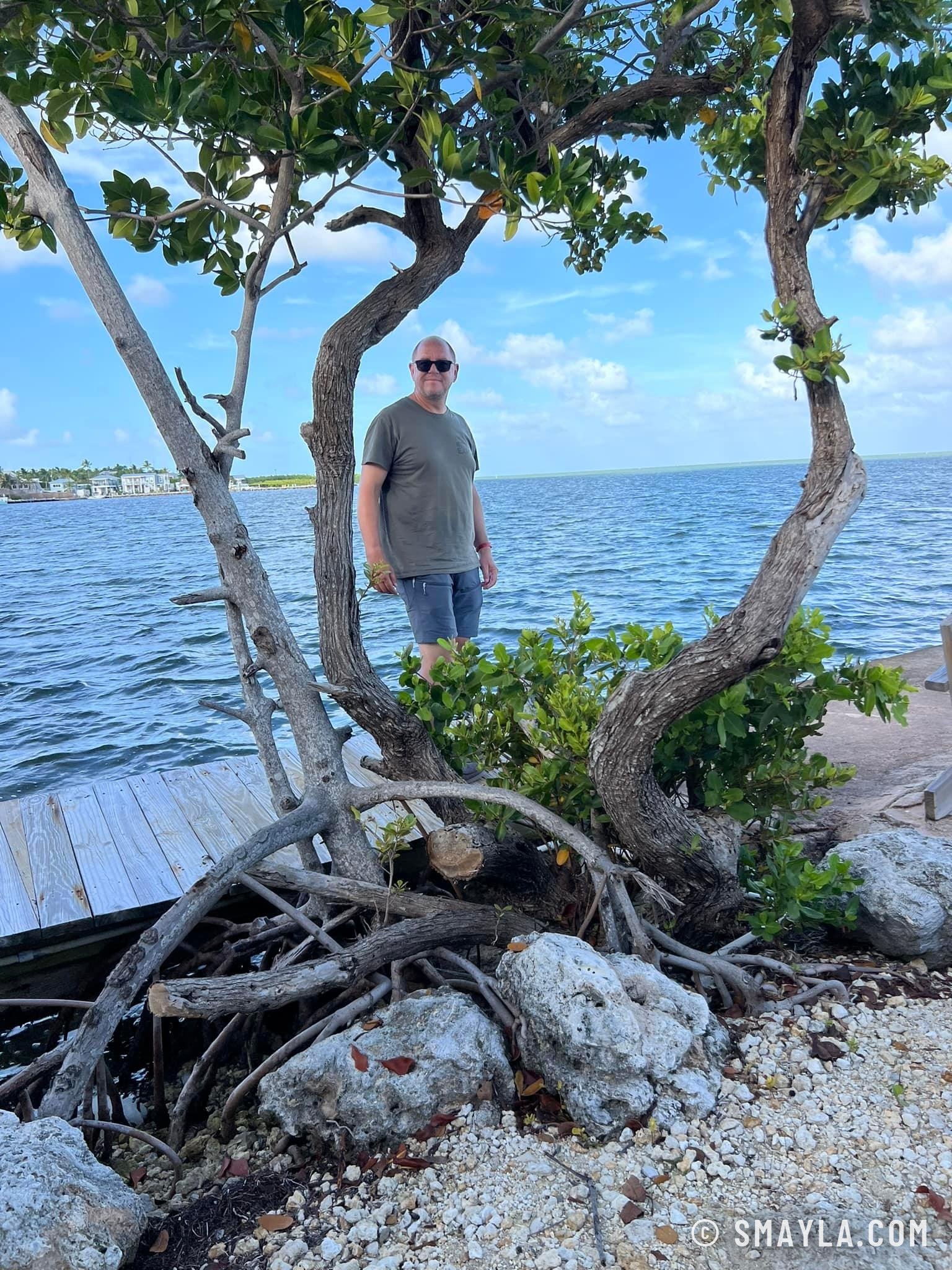 Christian sur le ponton de la mangrove