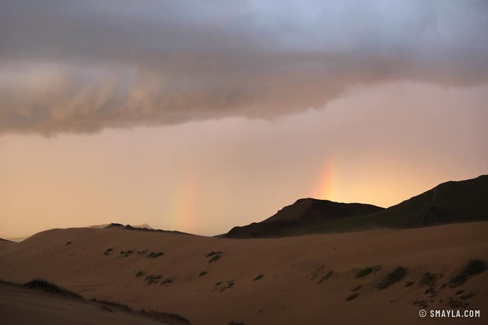 Arc-en-ciel sur les dunes