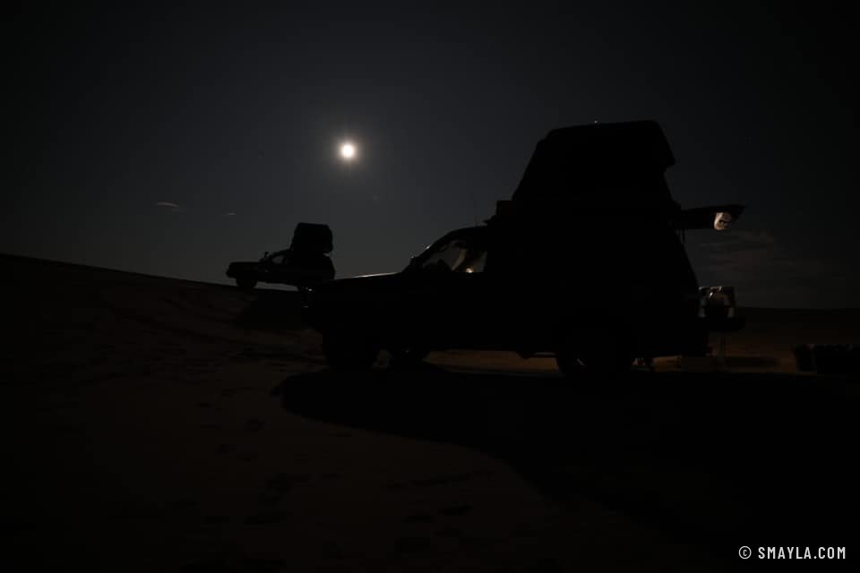 La lune sur le bivouac
