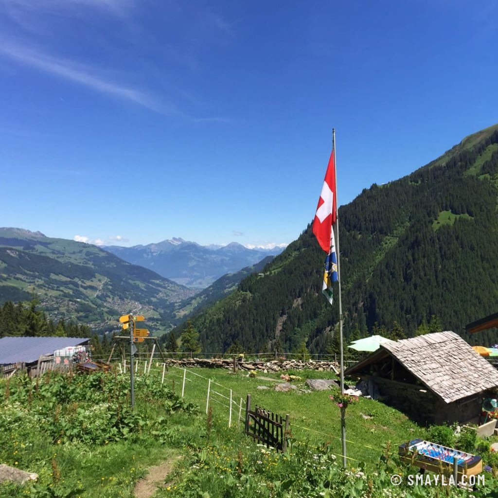 Swiss flag at the alp