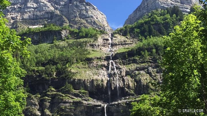 The great waterfall in the rock face