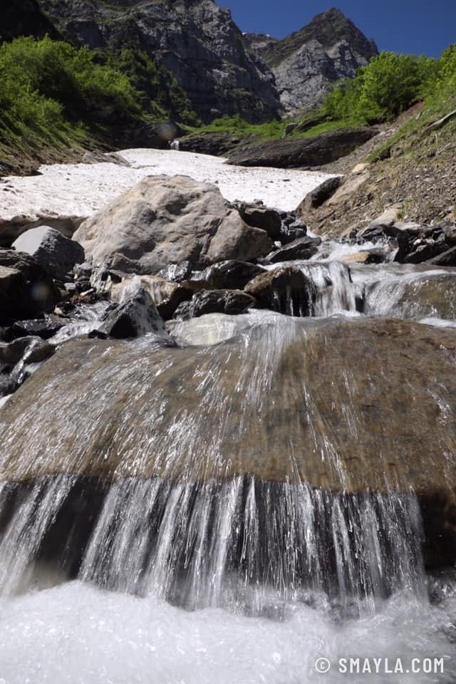 The stream over the slabs