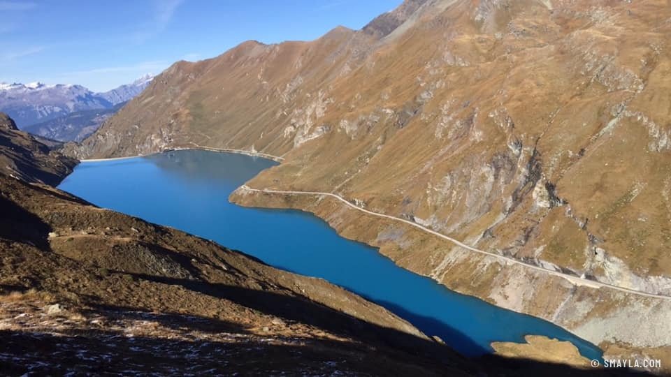 Le lac de Moiry vu d'en haut