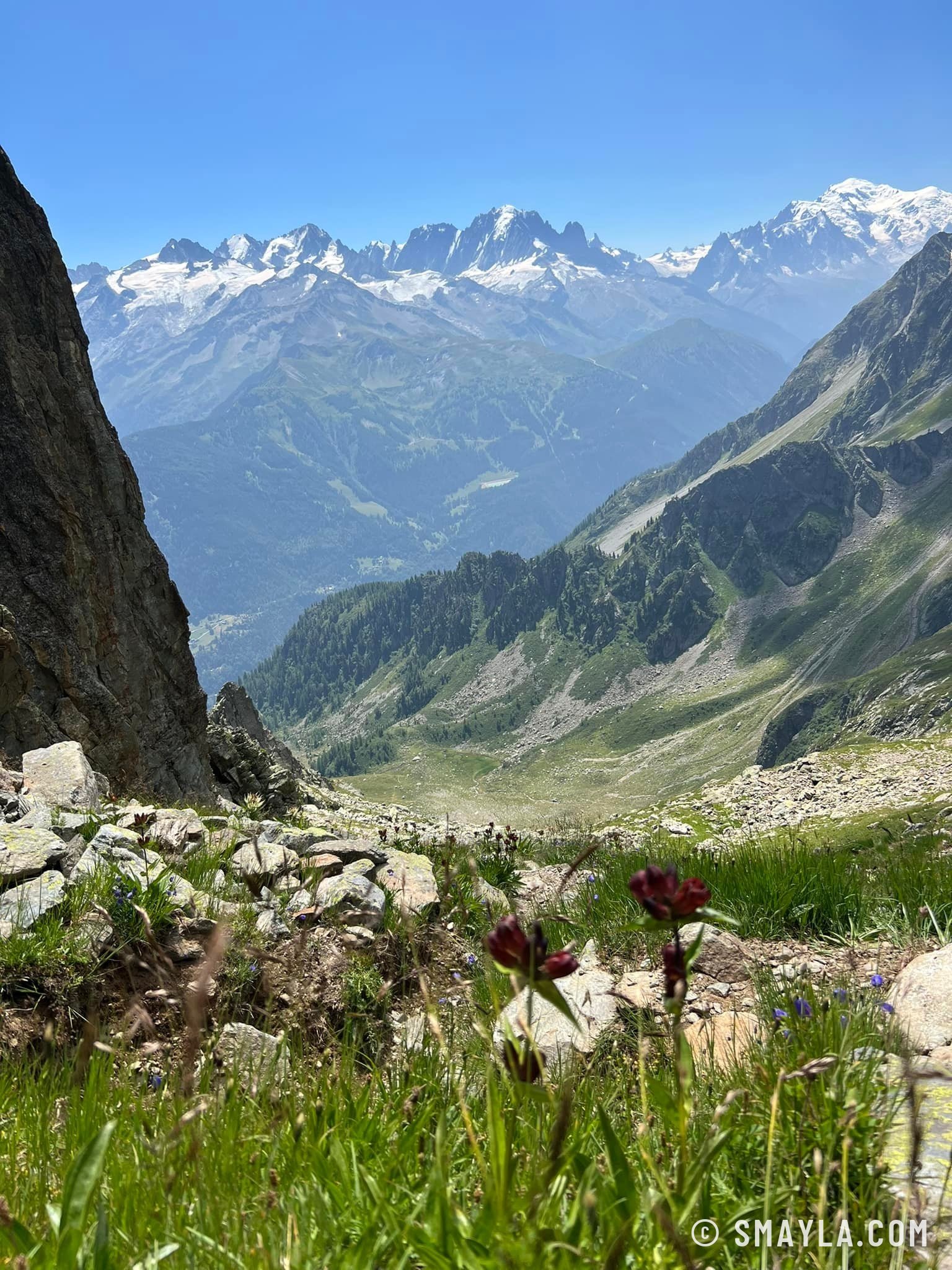 Vue sur Trient et le massif du Mont Blanc
