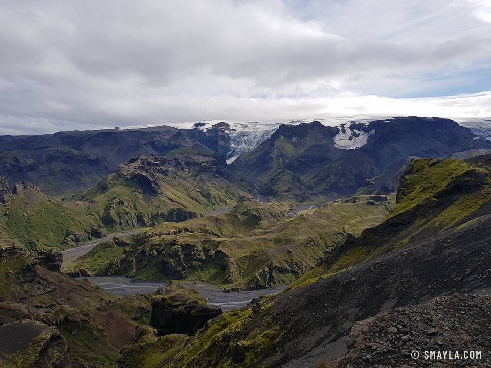 Täler und Gletscher vom Weg aus