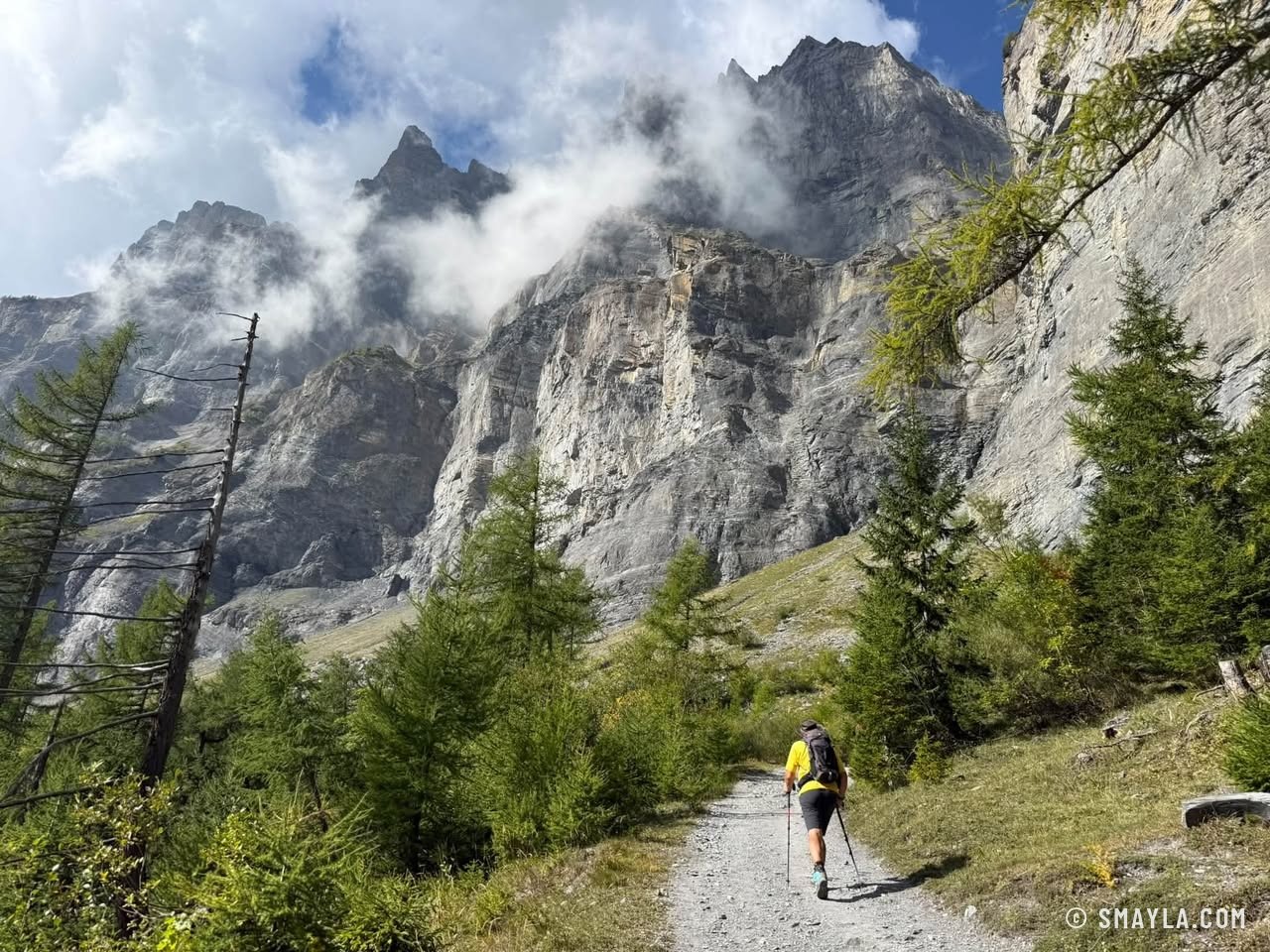 Christian au pied des parois