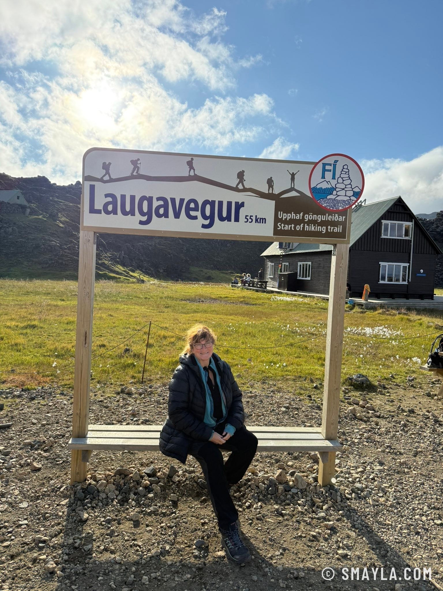 Emmanuelle at the start, in Landmannalaugar