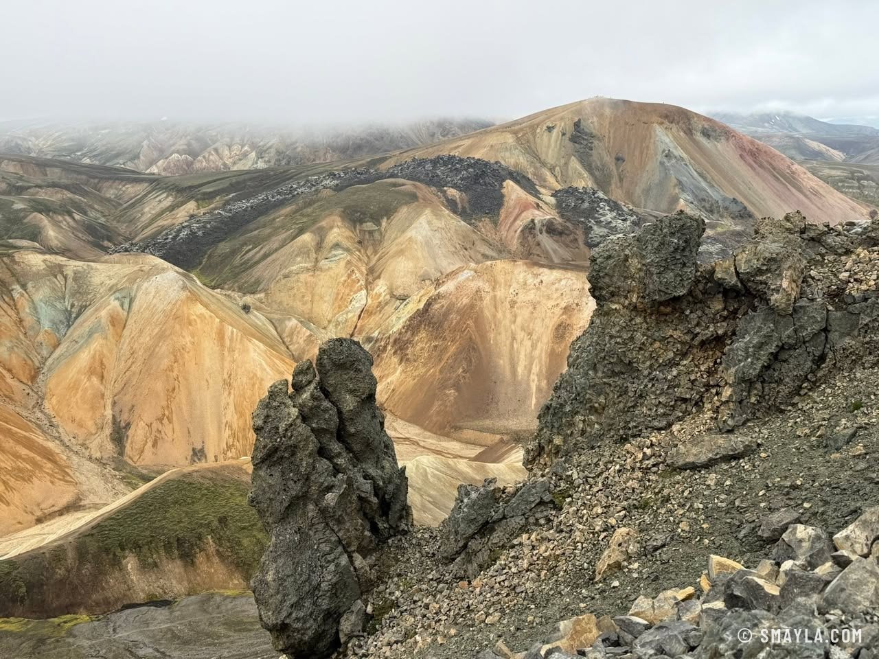 Rhyolite and black rock