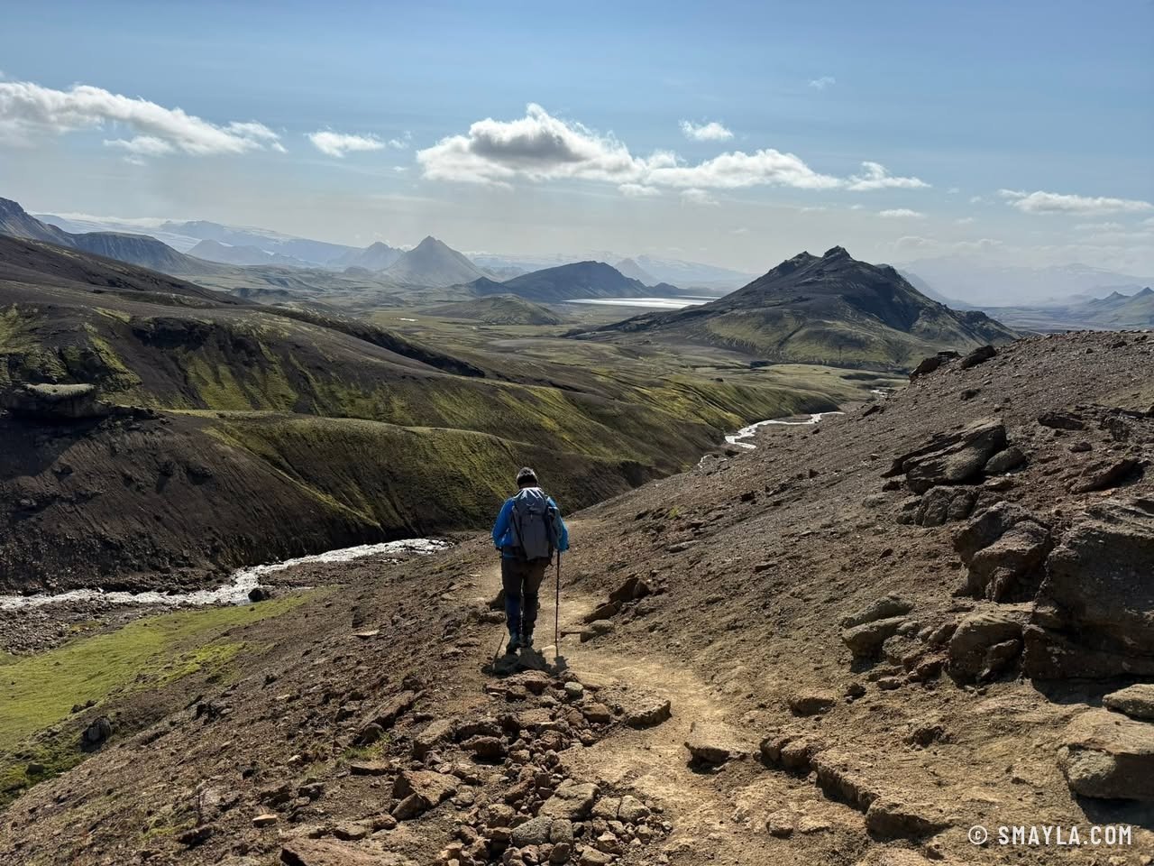 Christian facing the Álftavatn area