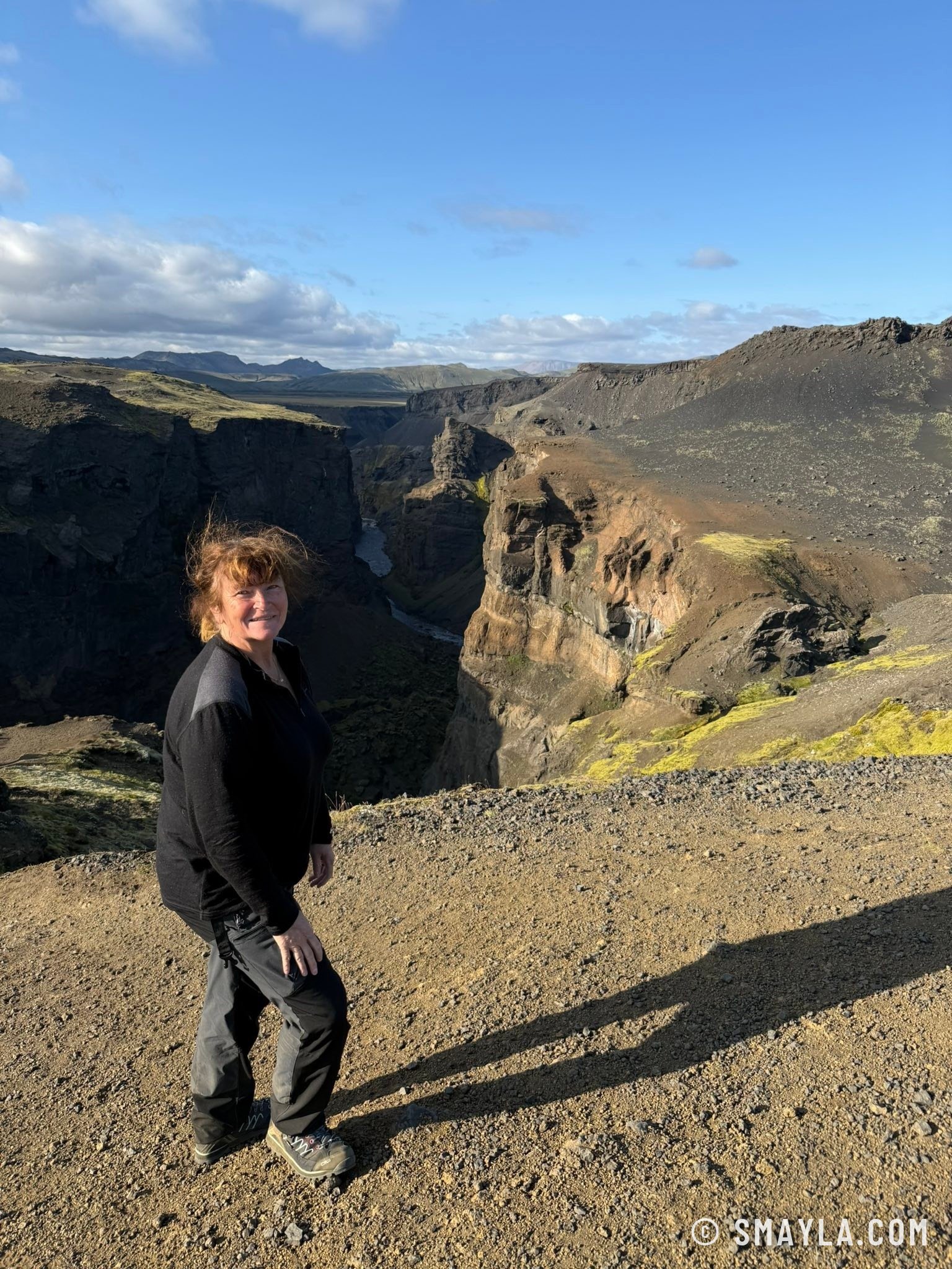 Emmanuelle at the edge of the canyon