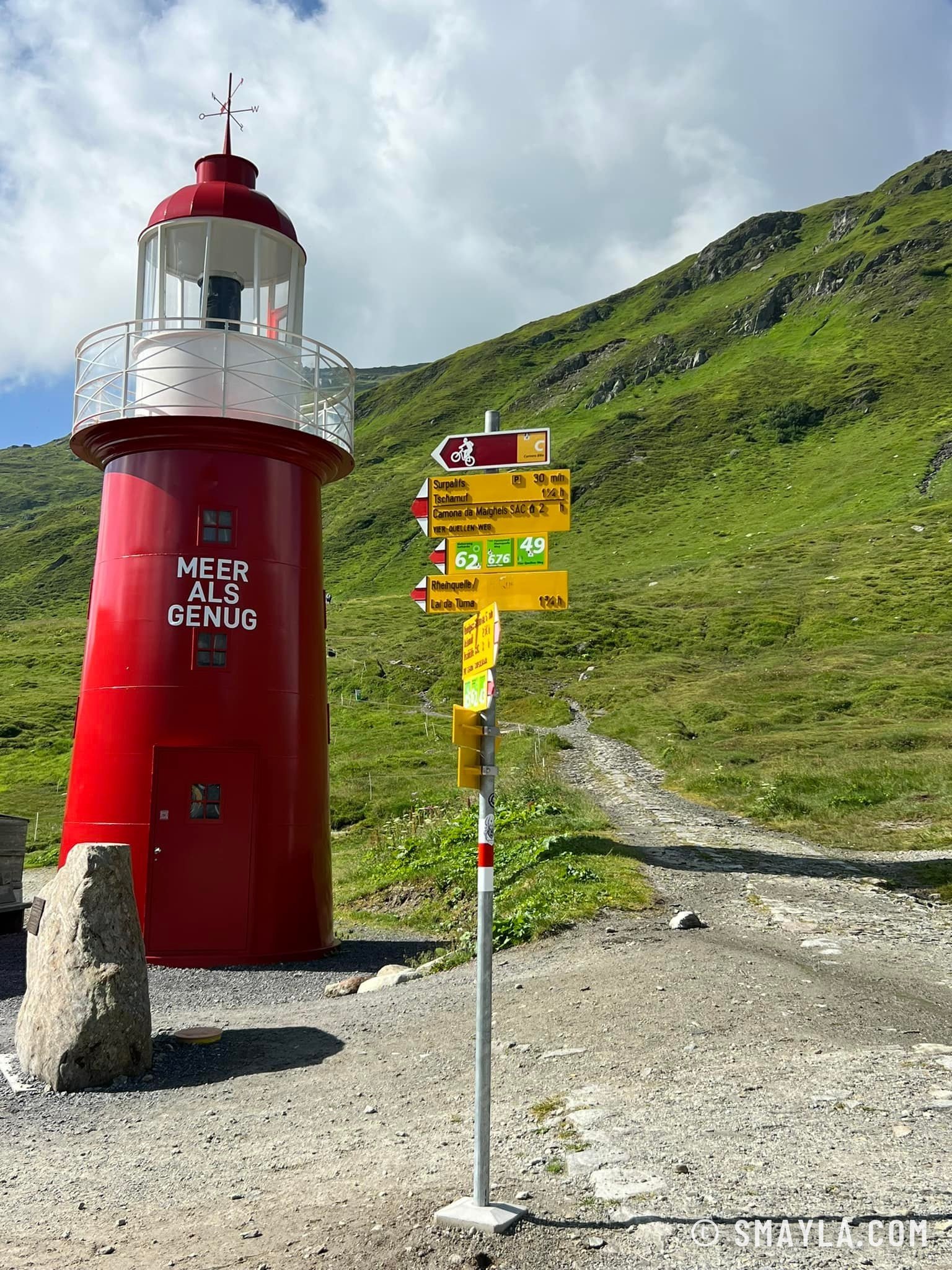The red lighthouse of the Oberalp