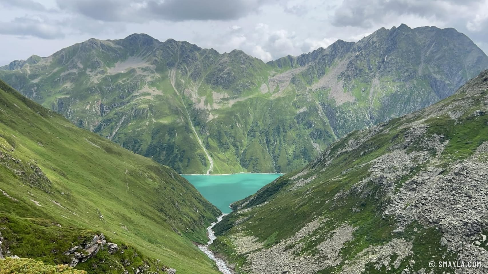 A lake in the distance