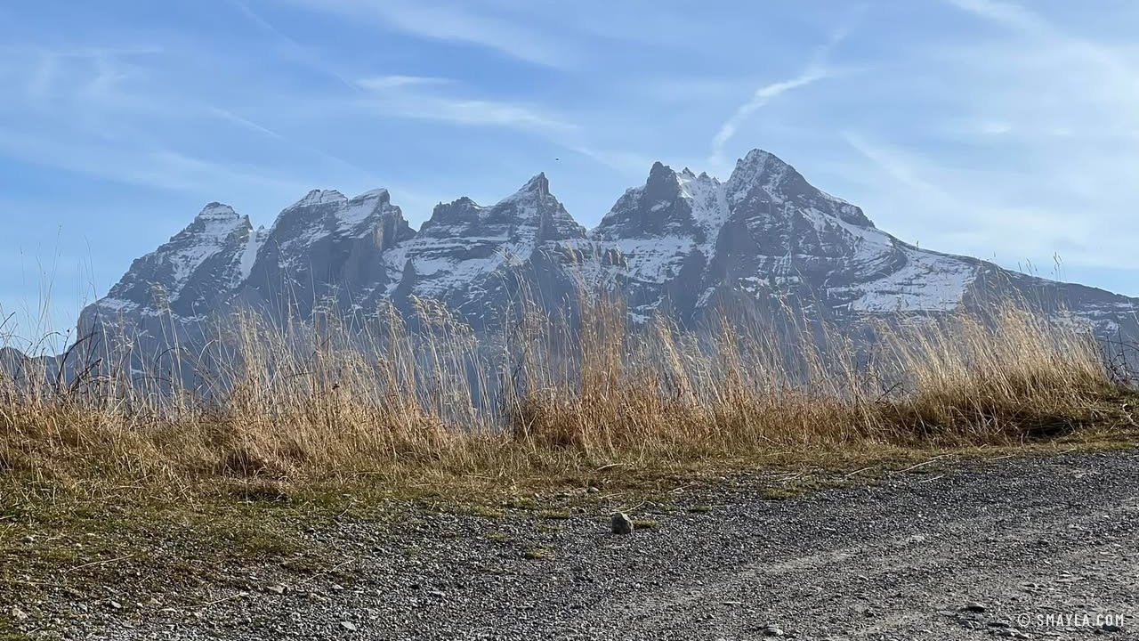 Les Dents du Midi au-dessus de la piste