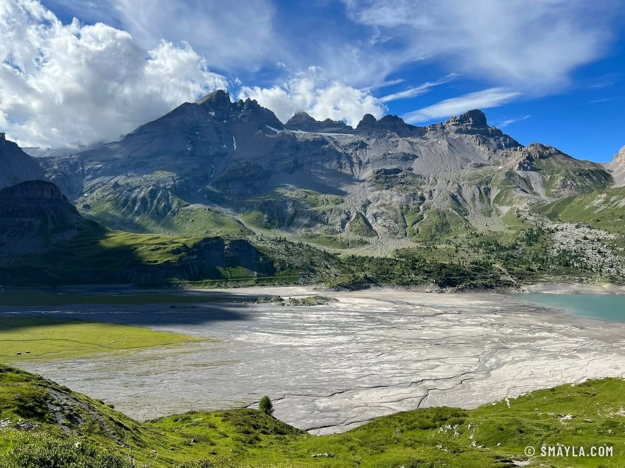 Le lac de Salanfe très bas