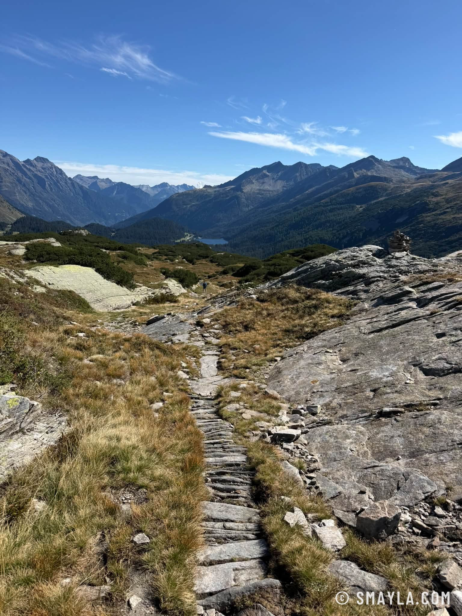 The flagstones of the Roman road