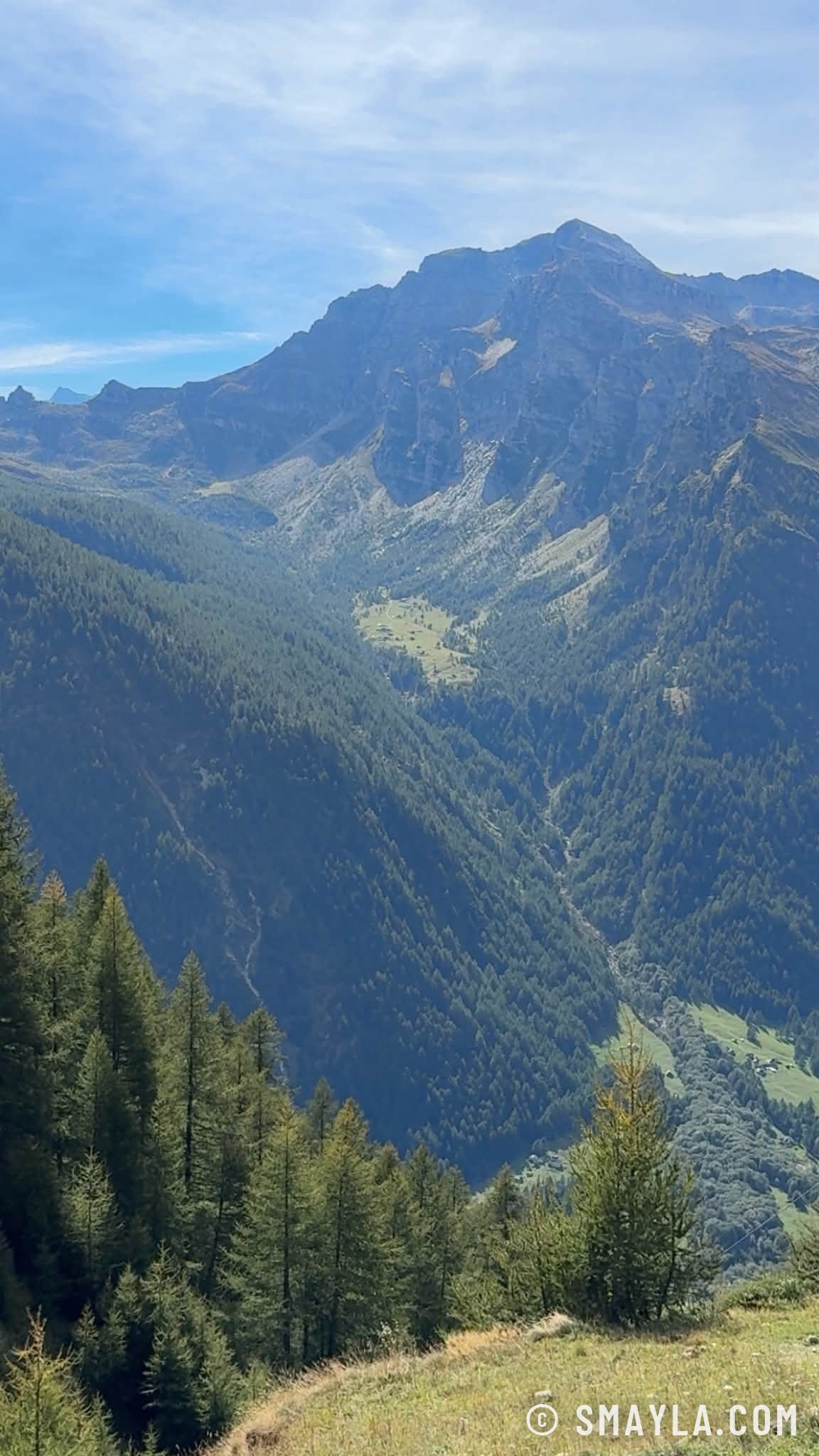 Vallée boisée sous un sommet