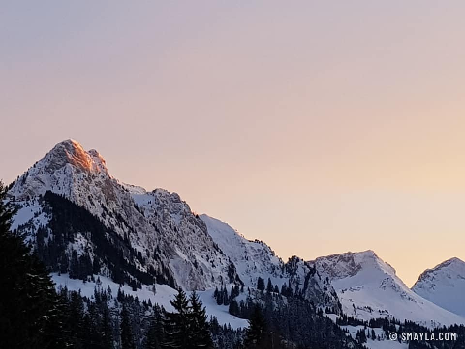 Pink ridge and pastel sky