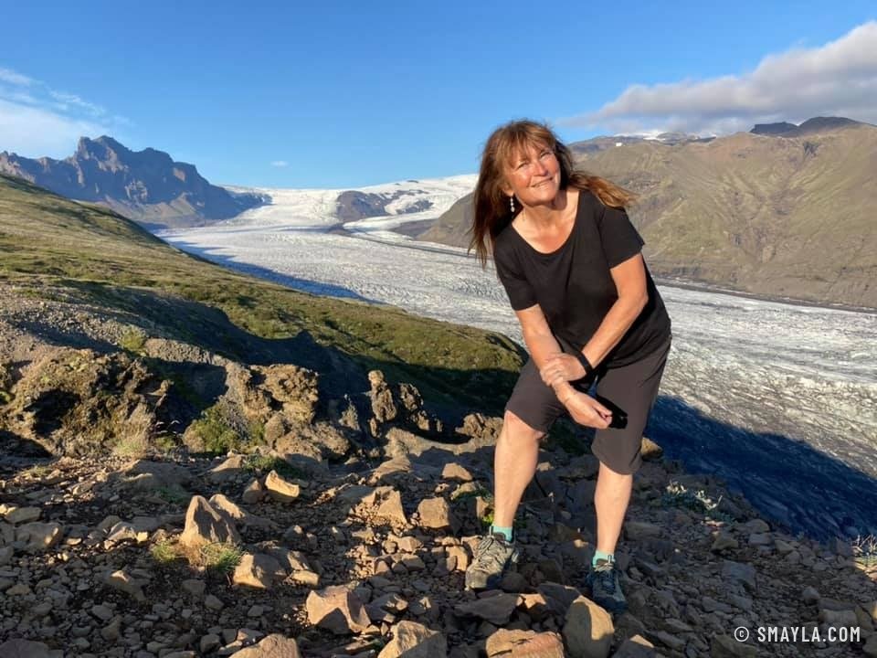Emmanuelle au-dessus du glacier
