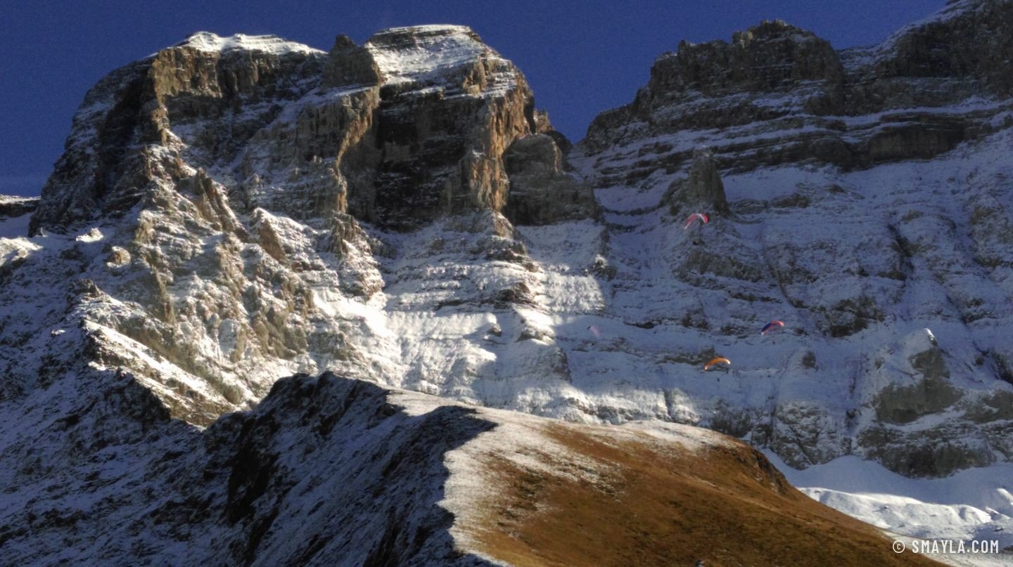 Les Dents du Midi sous la première neige
