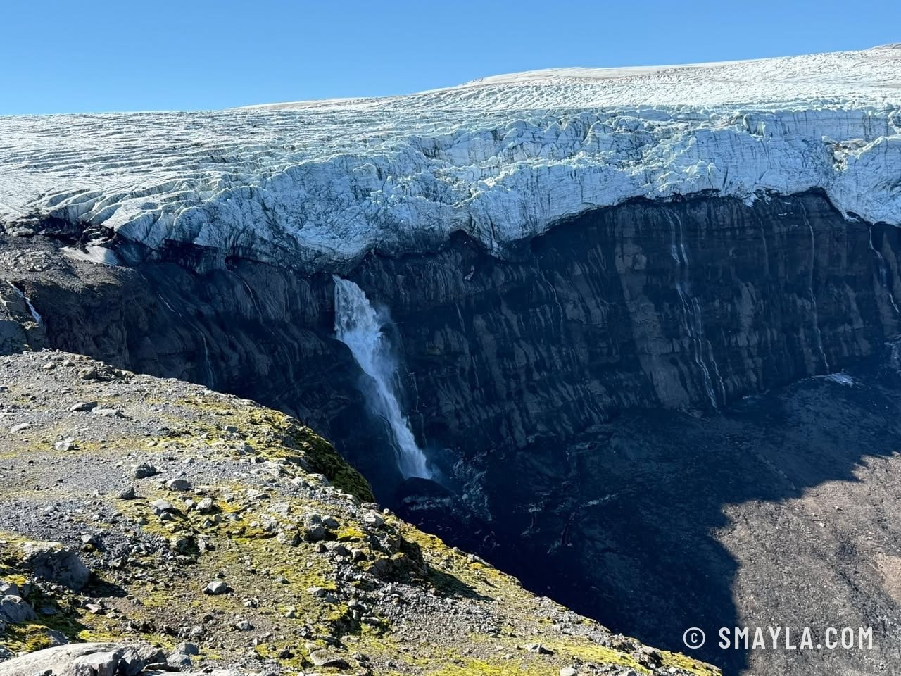 Cascade sous le glacier