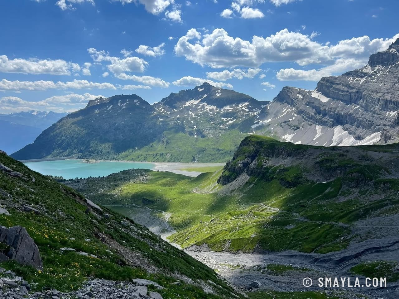 Le lac de Salanfe vu d'en haut
